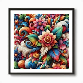 Colorful Floral Pattern Art Print