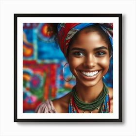 African American Woman Smiling Art Print