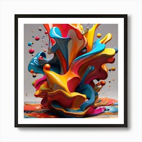 Colorful Splash 4 Art Print