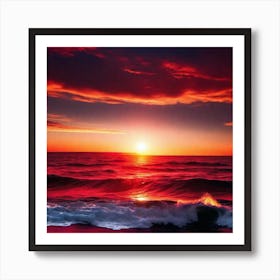Sunset On The Beach 518 Art Print
