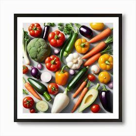 Colorful Vegetables Art Print