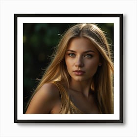 Portrait Of A Beautiful Young Woman Art Print