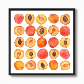 Repeat Pattern Apricot Square Art Print