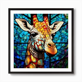 Stained Glass Giraffe 4 Art Print