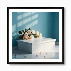 White Box With Flowers 2 Art Print