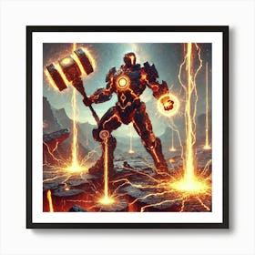 Flame Guardians Absorbing Seismic Energy Art Print