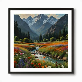 Valley Of Wildflowers Art Print Paintings Art Print