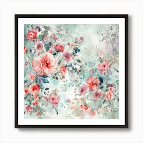 Floral Watercolor Painting Art Print