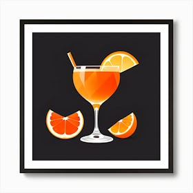 Orange Cocktail Art Print