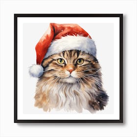 Santa Claus Cat 1 Art Print