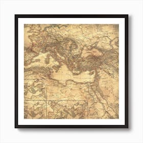 Ancient Map Of The Roman Empire Art Print