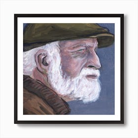 Old Man With Hat Square Art Print