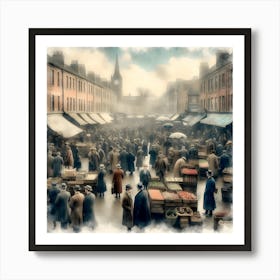 Early Small Town America And The Automobile ~Reimagined 7 Art Print