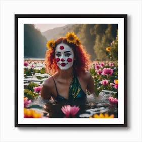 Clown In The Water Art Print