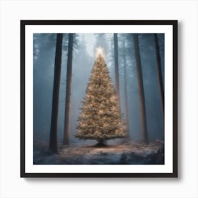 Christmas Tree In The Forest 91 Art Print