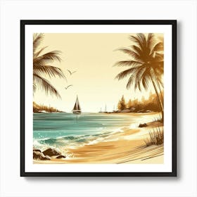 Illustration seaside 2 Art Print