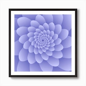 3 D Modern Purple Floral Art Print