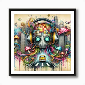 Psychedelic Skull 1 Art Print