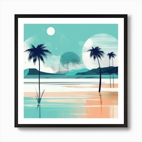 boho Palm Trees on the beach Art Print