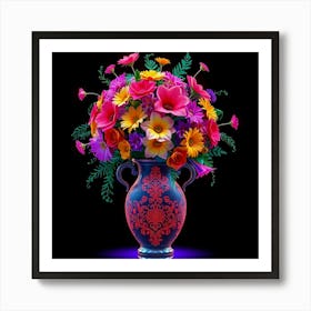 Colorful Flowers In A Vase 81 Affiche