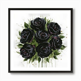 A Stunning Watercolor Painting Of Vibrant Black (6) (1) Art Print