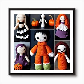 Halloween Dolls Art Print