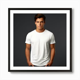 Mock Up Tshirt Blank Plain Cotton Unprinted Simple Minimalist Canvas Customizable Basic (16) Art Print