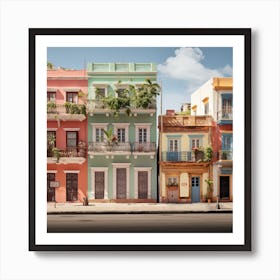 Colorful Houses In Havana Art Print