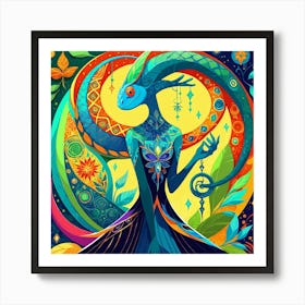 Abstract chameleon artwork Art Print