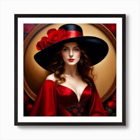 Lady In Red 7 Art Print
