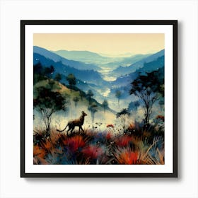 Wolf In The Mountains Art Print