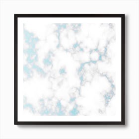 Blue Pastel Marble Art Print