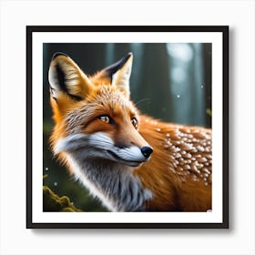 Fox In The Forest 59 Art Print