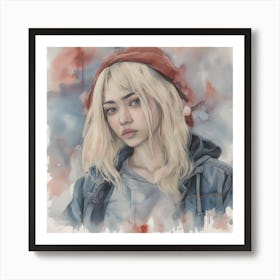 Girl In A Red Hat Art Print