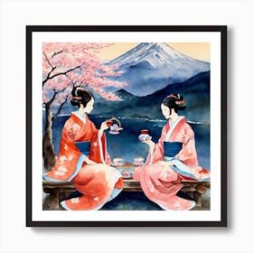 Japanese Sakura In Mountain 6 Art Print