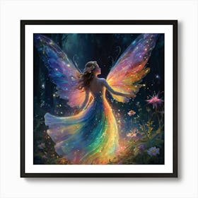 Rainbow Fairy lady Art Print