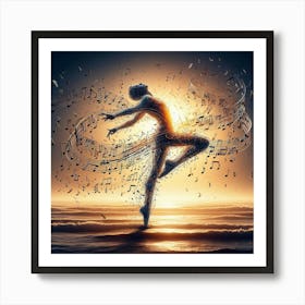 Dancer With Music Notes 1 Art Print