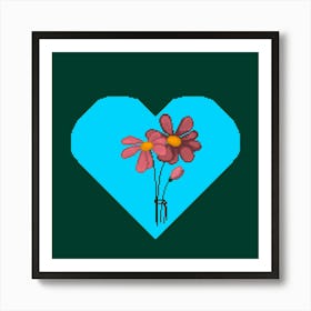 Heart With Flowers Art Print