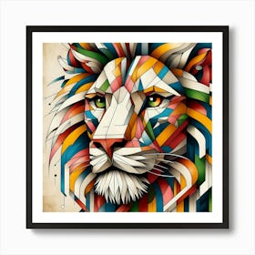 Abstract Lion Head 1 Art Print