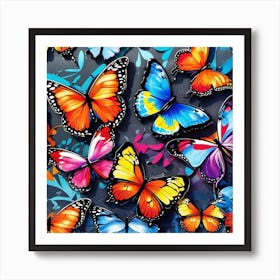 Colorful Butterflies 46 Art Print