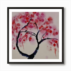 Pink Cherry Tree Art Print