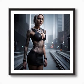 Tattooed Woman 2 Art Print