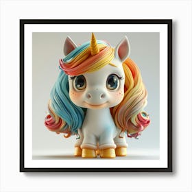 Unicorn With Rainbow Mane 60 Art Print