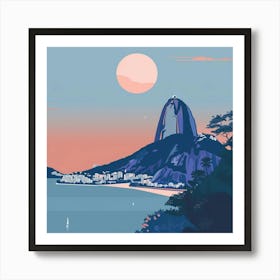 A Sugarloaf Mountain In Rio De Janeiro Minimal I 1719996239 2 Art Print