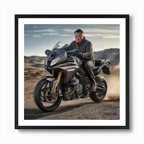 Man Riding Motorcycle Art Print