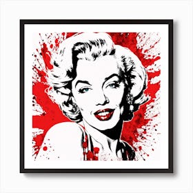 Marilyn Monroe Portrait Ink Painting (21) Art Print