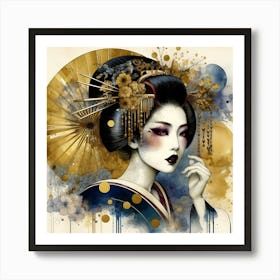 Creative Geisha Illustration 98 Art Print