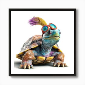 Turtle With Goggles Art Print