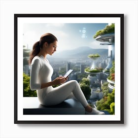 Futuristic Cityscape 212 Art Print