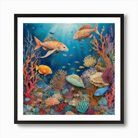 Coral Reef Painting Art Print